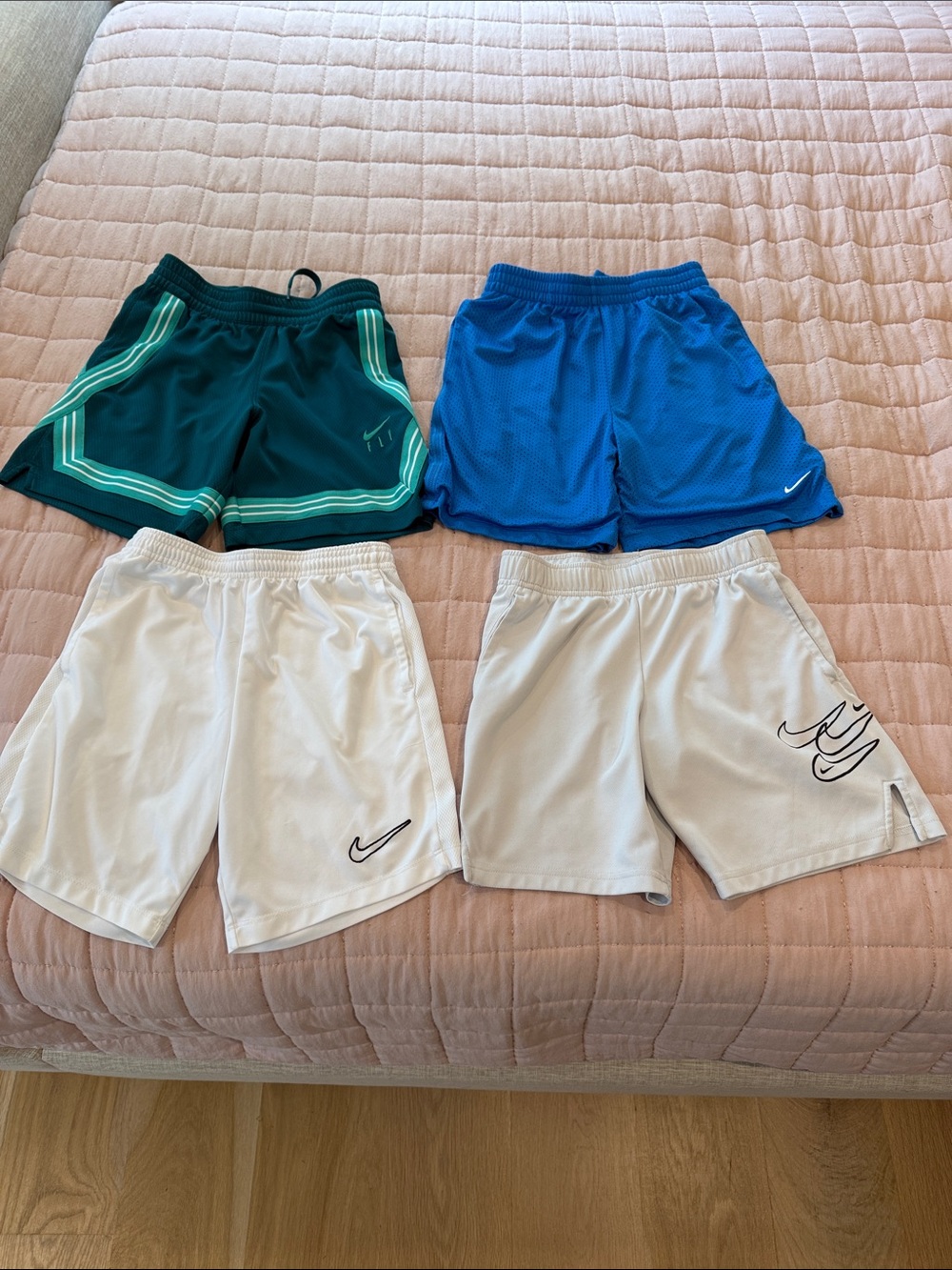 Nike Teal, Royal Blue and White Athletic Shorts Bundle